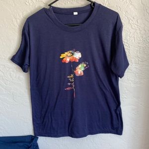 Navy blue t-shirt Let it be saying